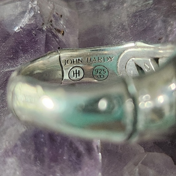 John Hardy Sterling Silver & Amethyst Bamboo Ring, size 7, preloved - Picture 9 of 14